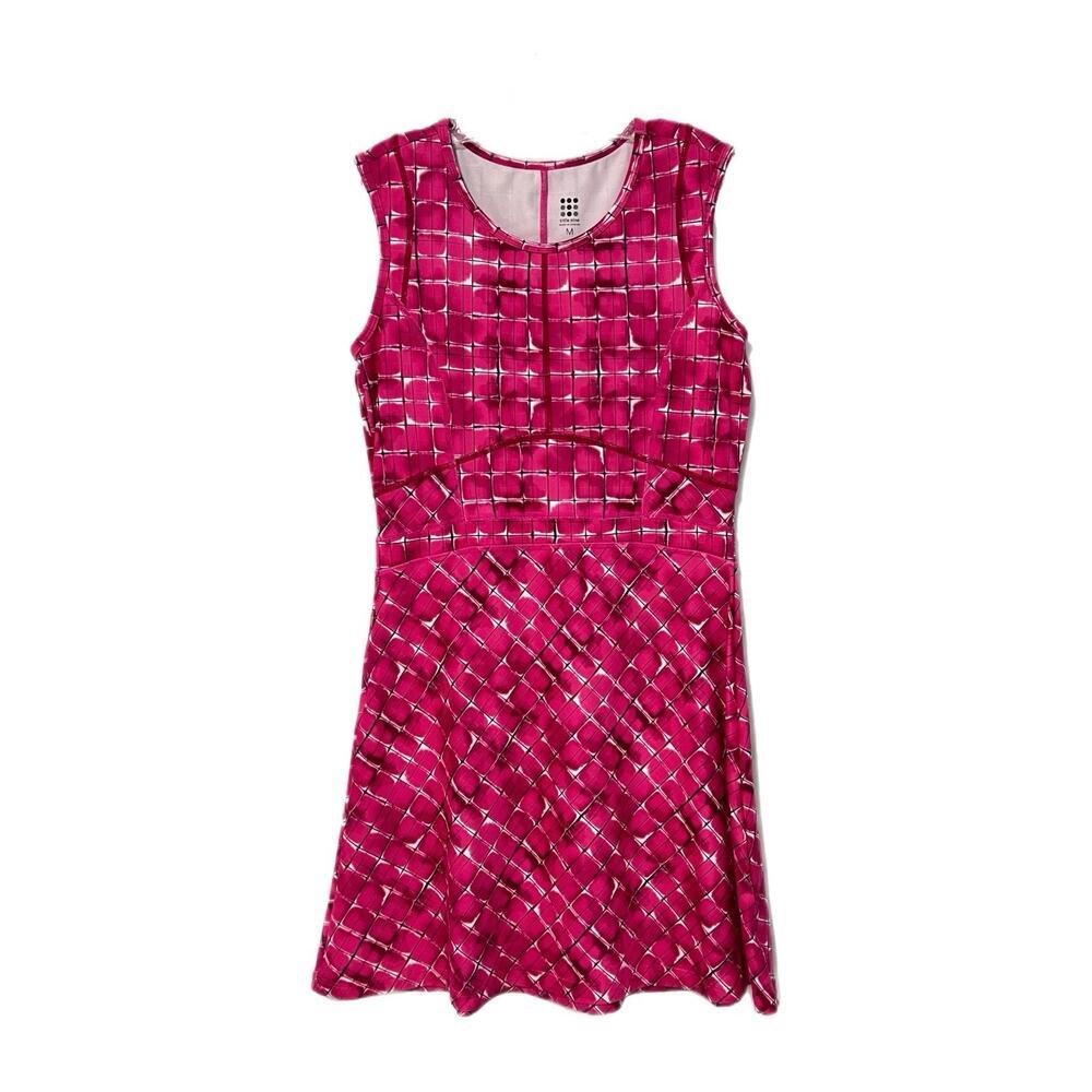 Title Nine Athletic Sleeveless Dress Women’s M Stretch Casual Pink Zip Pocket
